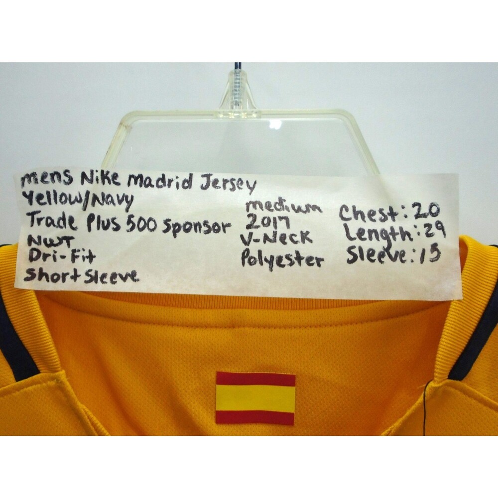 BNWT Nike Atletico Madrid 2017 18 Away Football Shirt La Liga Jersey Yellow Sz M - Picture 8 of 11